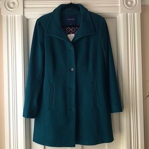 Lands End mid thigh 80% wool coat
